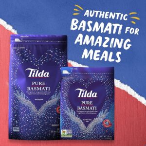 Tilda Pure Basmati Rice, Premium Aromatic and Authentic Rice, Large Resealable Bag, 10-Pound Bag,White